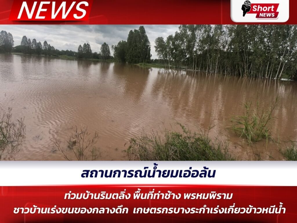 สถานการณ์น้ำยมเอ่อล้นท่วมบ้านริมตลิ่ง พื้นที่ท่าช้าง พรหมพิราม