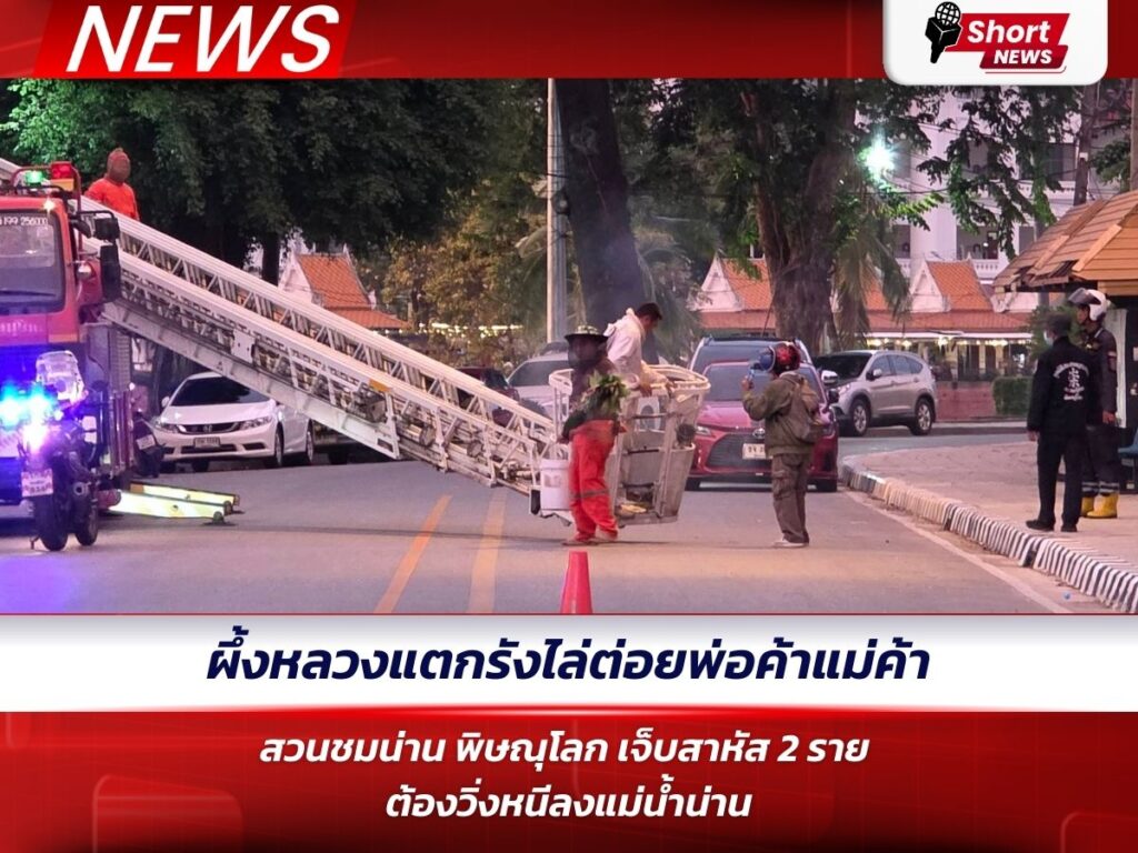 ผึ้งหลวงแตกรังไล่ต่อยพ่อค้าแม่ค้าสวนชมน่าน พิษณุโลก เจ็บสาหัส 2 ราย