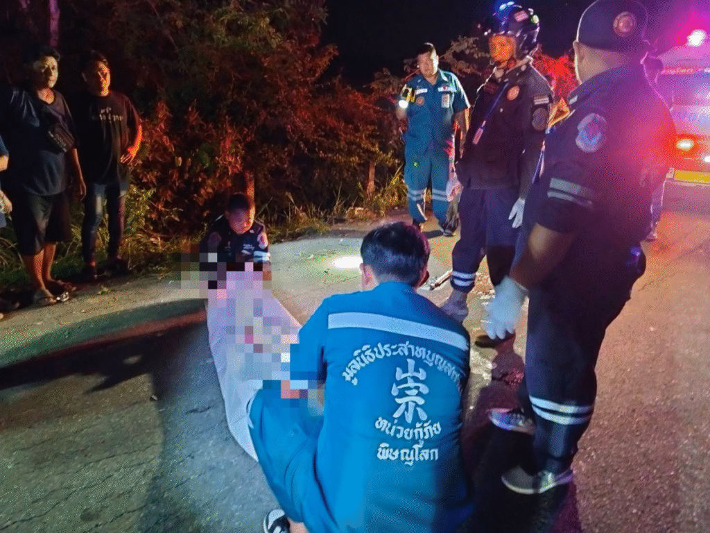 อุบัติเหตุสลด จยย.ชนกันบนถนนดอนทอง–เขาฟ้า พิษณุโลก เสียชีวิต 2 ราย บาดเจ็บ 1 ราย (6)
